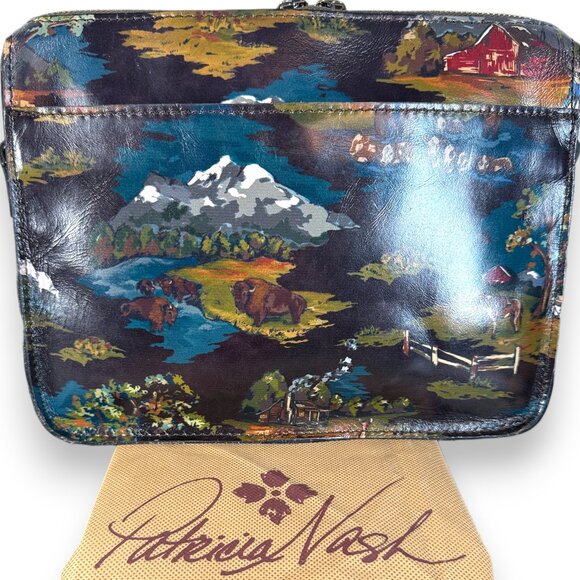 Patricia Nash Nazaire Top Zip Crossbody Bag - "Montana Prairie Skies" - New - Picture 13 of 15